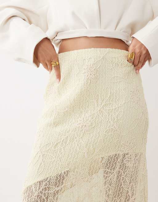 ASOS DESIGN conjunto de falda maxi de croché en limón, 2 de 5