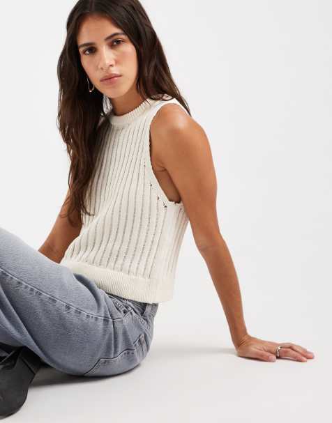 ASOS DESIGN - conjunto de punto sin mangas en crema - view 1