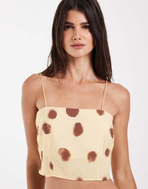 ASOS DESIGN - conjunto de top de tirantes con estampado de lunares difuminados - view 1