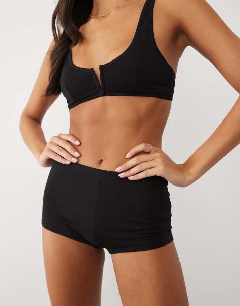 ASOS DESIGN Connie low rise hipster shortie in black - view 1