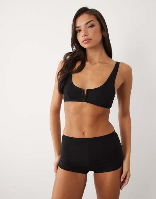 ASOS DESIGN Connie sujetador suave con aro en V y copa alta en negro, 2 de 4