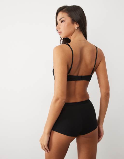 ASOS DESIGN Connie v-wire high apex bra soft bra in black, 4 of 4