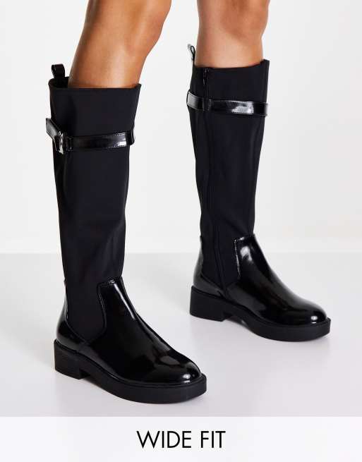 ASOS DESIGN - Conor - Bottes d'équitation pointure large avec détails métalliques - Noir