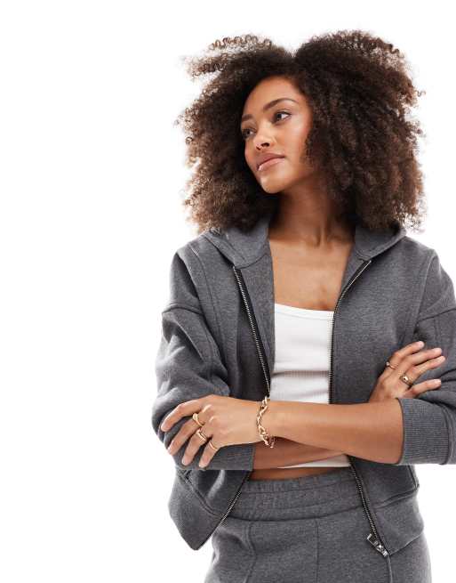 ASOS DESIGN contoured seaming hoodie in gray - part of a set