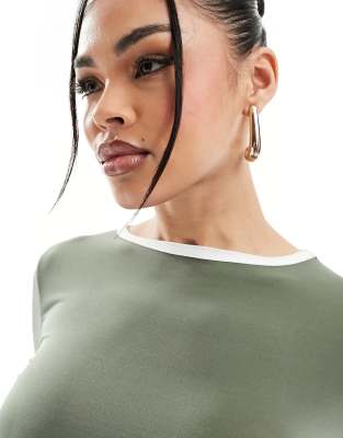 ASOS DESIGN CONTRAST BASE LAYER TOP LONG SLEEVE TOP 
