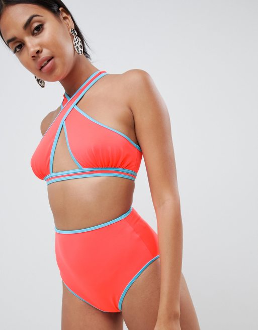 Neon high waisted bikini 2024 bottom