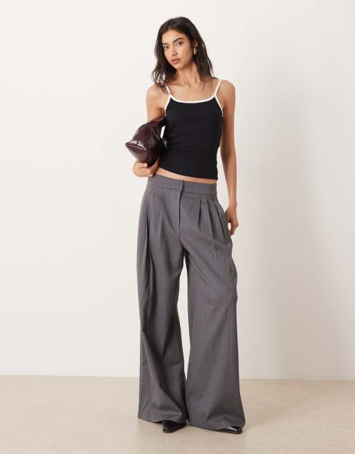 ASOS DESIGN contrast binding scoop detail tank top in black, 3 of 4