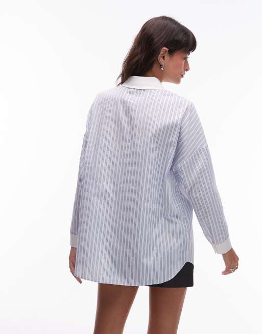 ASOS DESIGN contrast collar and cuff oversized shirt, 4 of 4
