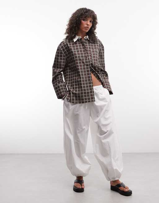 ASOS DESIGN contrast collar oversized shirt in check, 2 of 4
