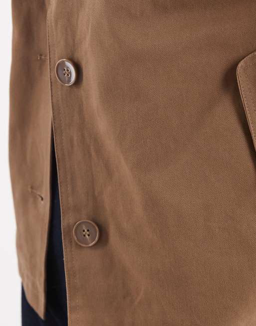 ASOS DESIGN contrast cord field jacket in stone, 4 of 4