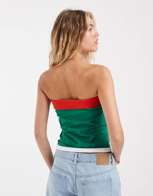 ASOS DESIGN contrast detail bandeau with Mexico graphic in red and green, 3 of 4