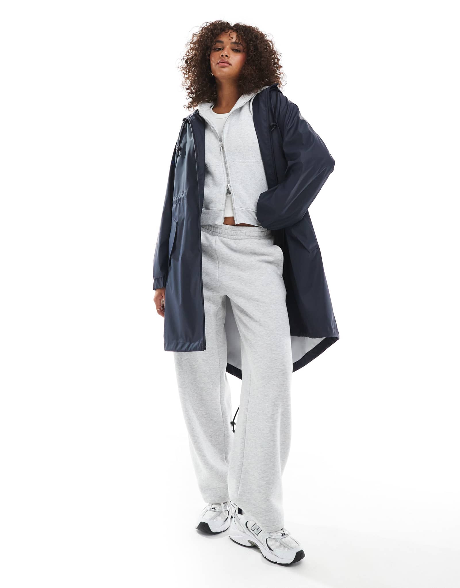 Непромокаемая парка с контрастными деталями от ASOS DESIGN темно-синего цвета