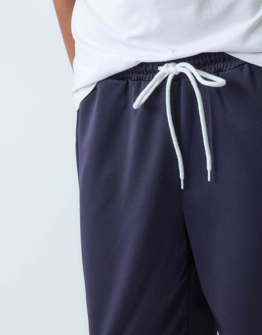 ASOS DESIGN contrast piping sporty jogger in navy, 4 of 5