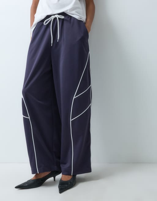 ASOS DESIGN contrast piping sporty jogger in navy, 5 of 5