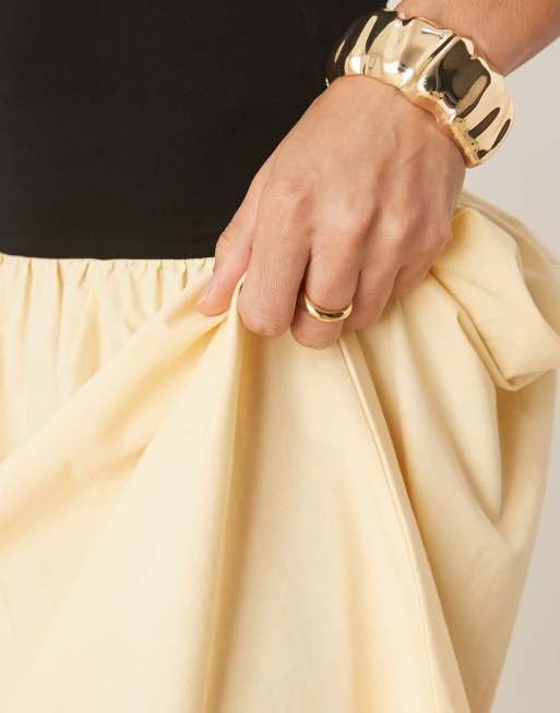 ASOS DESIGN contrast poplin mix square neck maxi dress in buttermilk, 4 of 4