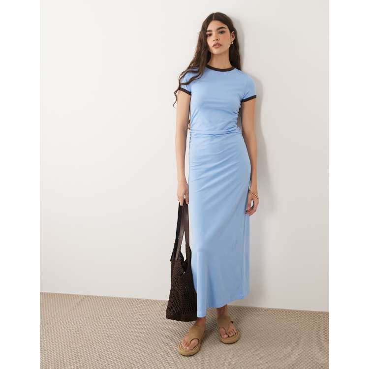 pastel blue t shirt dress Midi Tee Shirt Dress