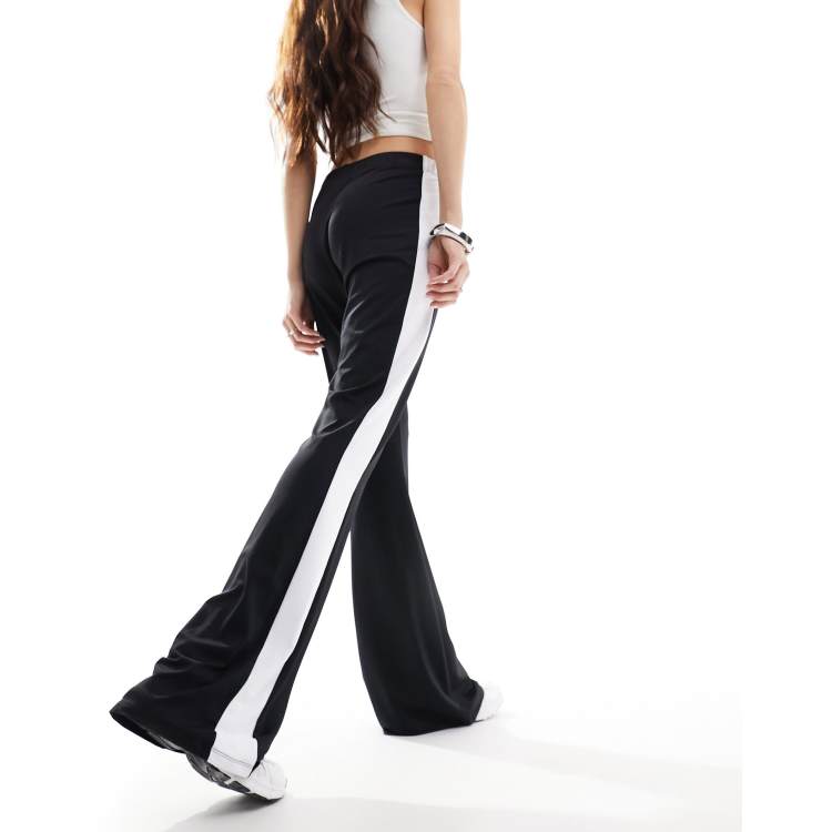 Topshop stretchy cord flare pants in stone