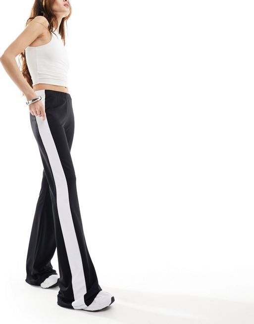 Topshop stretchy cord flare pants in stone
