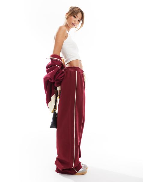 ASOS DESIGN contrast side stripe wide leg trackies - view 1