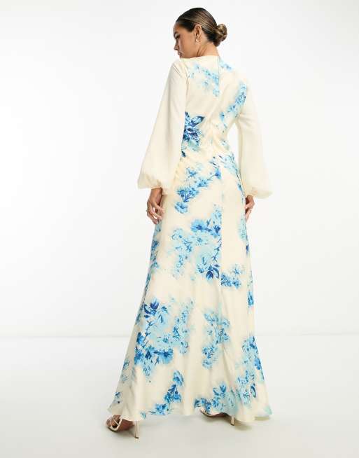 Asos white floral hot sale maxi dress