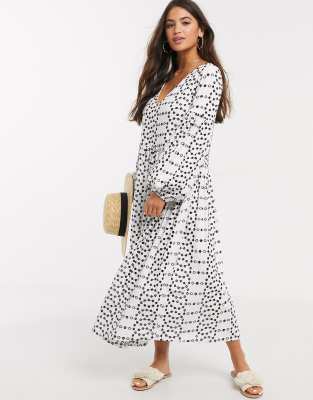 midi black and white dress