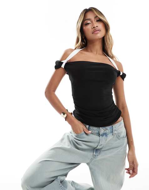 Zip up cheap black crop top