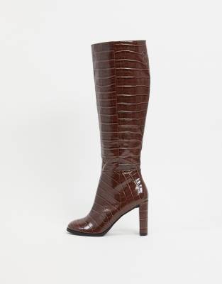 bottes croco marron