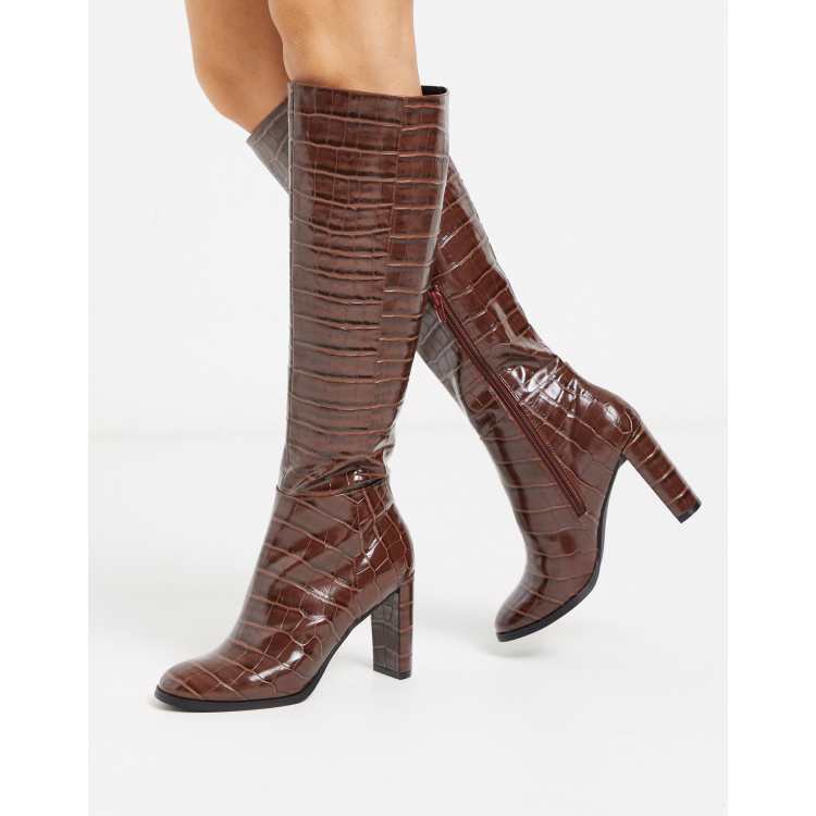 Crocodile knee high boots sale