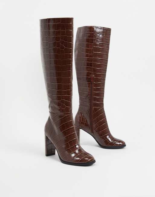 Knee high crocodile store boots