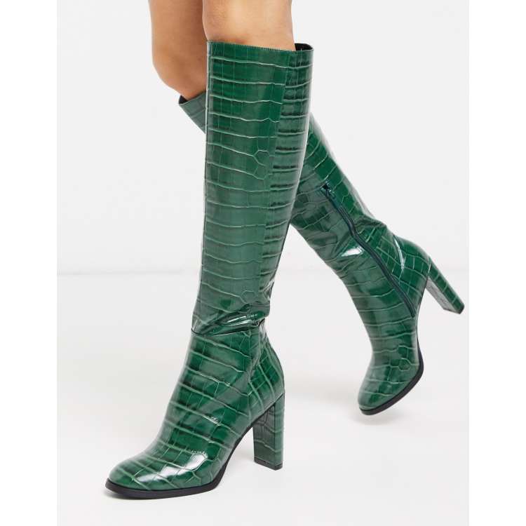 Asos green outlet boots