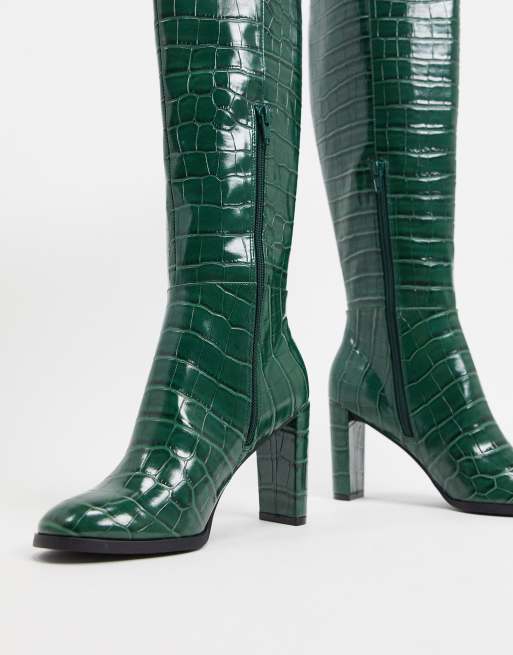 Green high shop knee boots