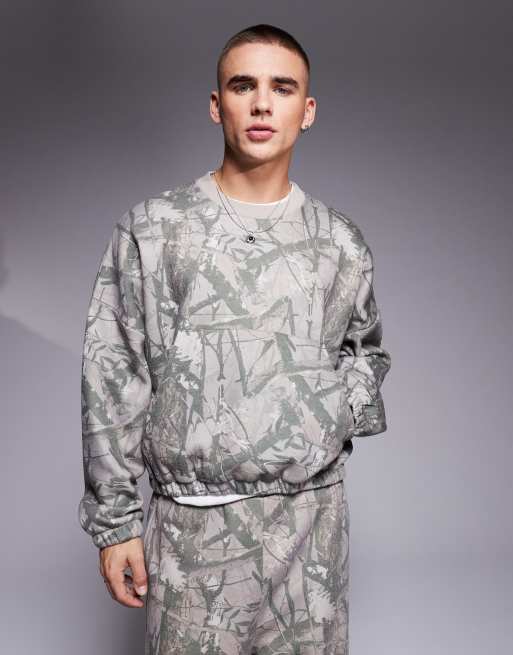 Off the shoulder camo sweatshirt sales