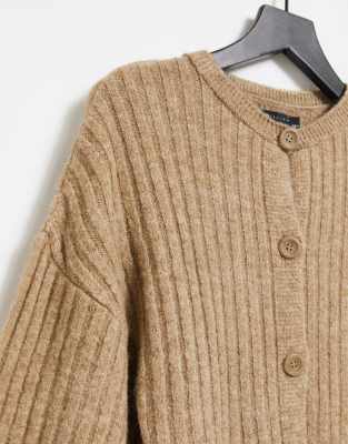 ribbed beige cardigan