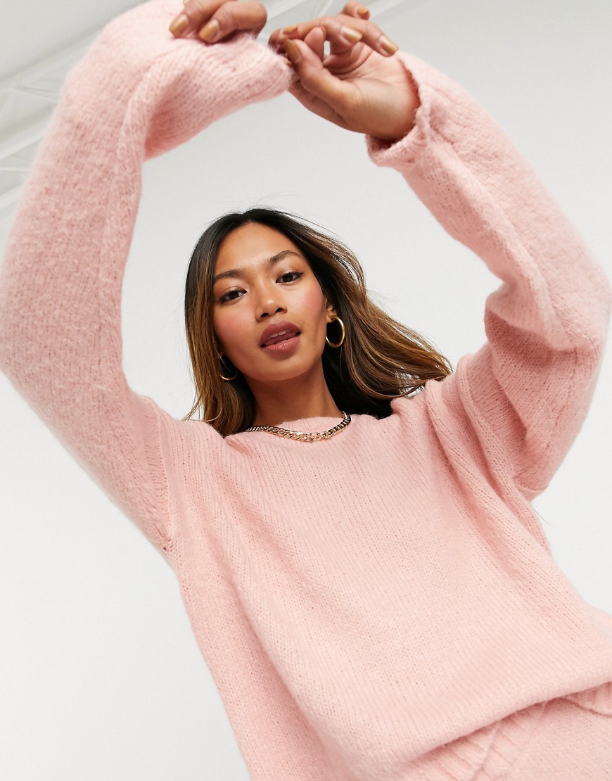 ASOS DESIGN coordinating oversized sweater in pink
