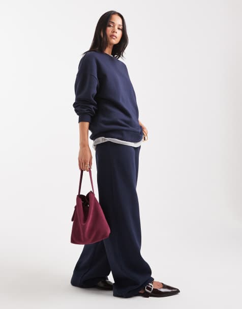 ASOS DESIGN - Coordinato blu navy con rovescio spazzolato - view 1