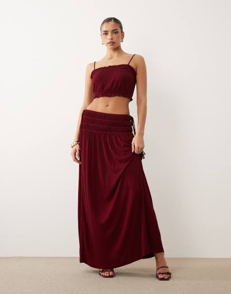 ASOS DESIGN - Coordinato bordeaux stropicciato - view 1