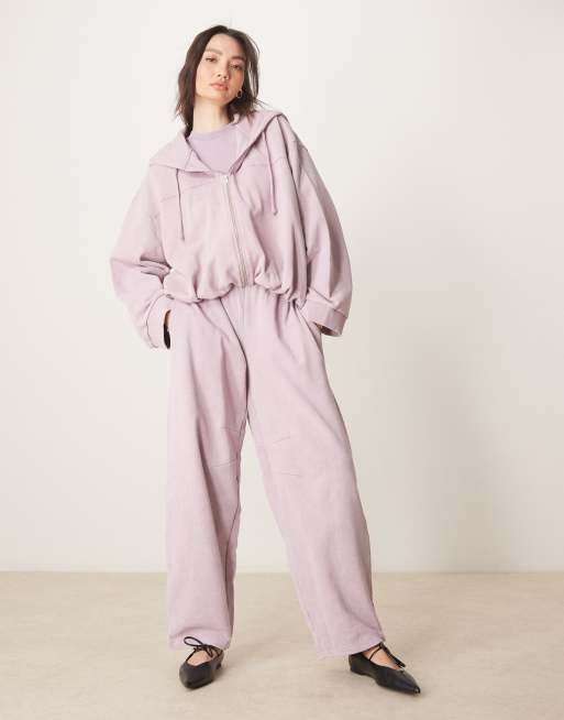 ASOS DESIGN - Coordinato color malva slavato con fondo a palloncino