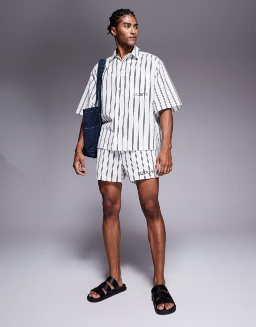 ASOS DESIGN - Coordinato color pietra a righe
