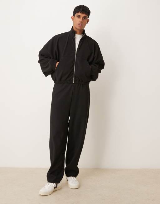 ASOS DESIGN - Coordinato con joggers molto ampi e giacca sportiva oversize nero