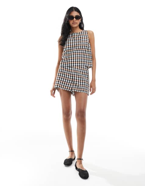 ASOS DESIGN - Coordinato con top senza maniche a quadri - view 1