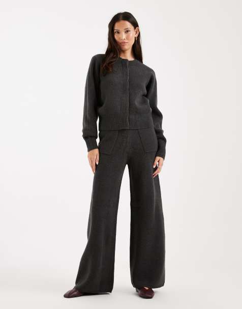 ASOS DESIGN - Coordinato da casa antracite con pantaloni e giacca bomber con abbottonatura nascosta - view 1