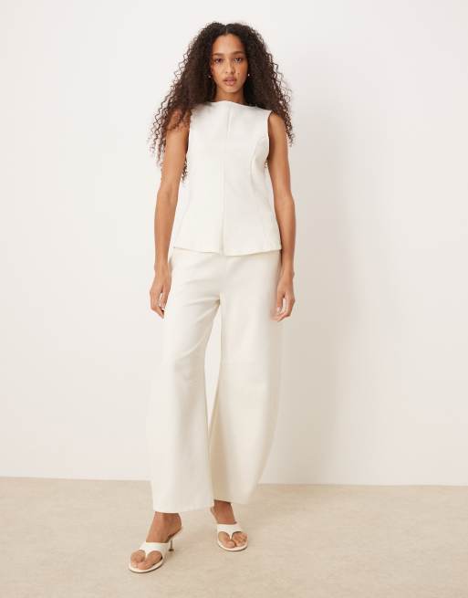 ASOS DESIGN - Coordinato in interlock color latte di cocco