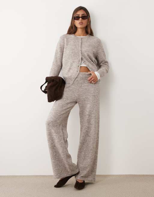 ASOS DESIGN - Coordinato in maglia color fungo