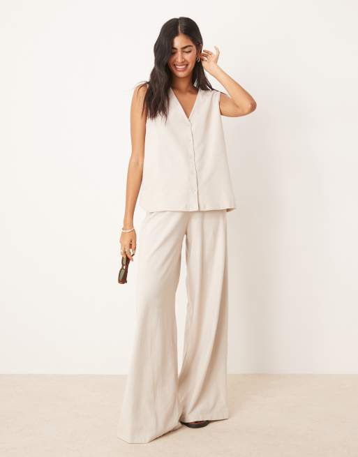 ASOS DESIGN - Coordinato in maglia color pietra testurizzato