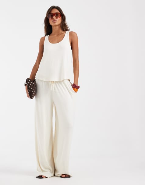 ASOS DESIGN - Coordinato in maglia testurizzata color crema - view 1