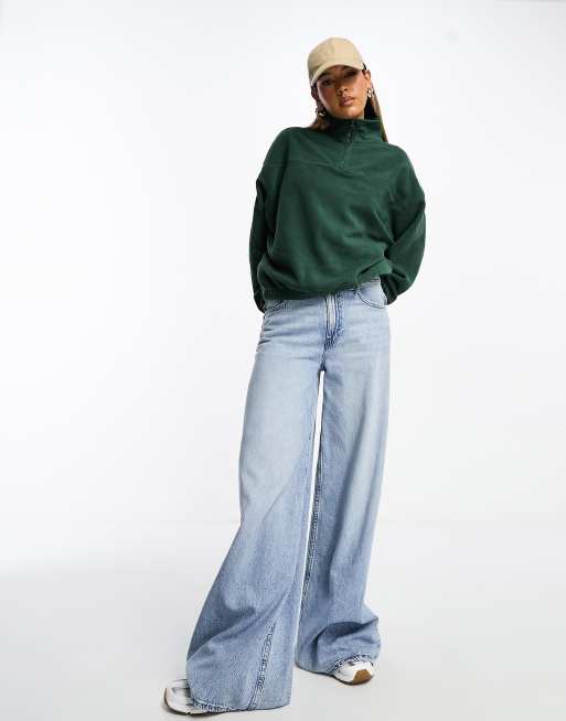 ASOS DESIGN - Coordinato in pile color verde bosco