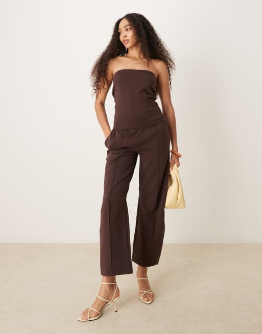 ASOS DESIGN - Coordinato in tessuto interlock color cioccolato