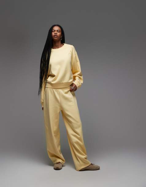 ASOS DESIGN - Coordinato morbido al tatto giallo con bottone - view 1