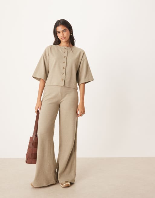 ASOS DESIGN - Coordinato morbido tortora mélange