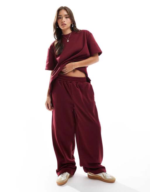 ASOS DESIGN - Coordinato oversize bordeaux